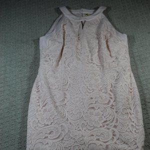 Tahari ASL Size 6  Pale Pink Lace Halter Dress